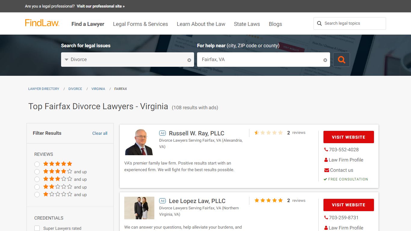 Best Fairfax Divorce Lawyers & Law Firms - Virginia | FindLaw