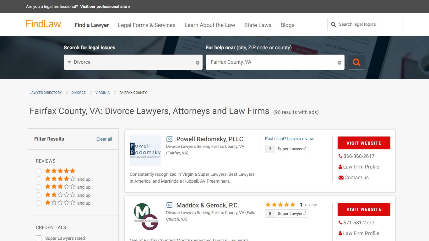 Top Divorce Lawyers in Fairfax County, VA | FindLaw