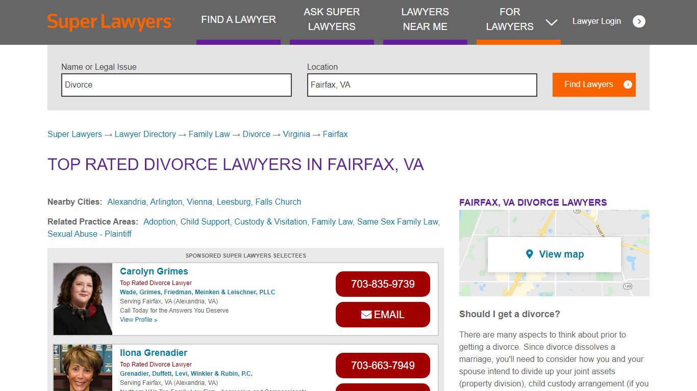 Best Fairfax, VA Divorce Attorneys | Super Lawyers